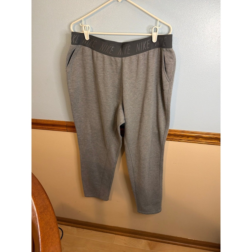 Nike Gray Heathered Knit Jogger Sweatpants Plus Size XXL Elastic Waist